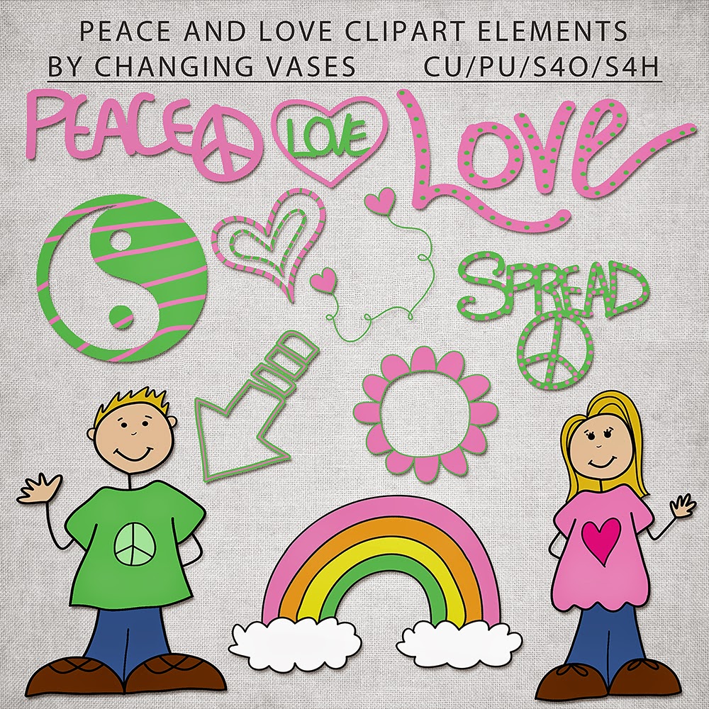 Free Download - Peace and Love Clipart by Changing Vases