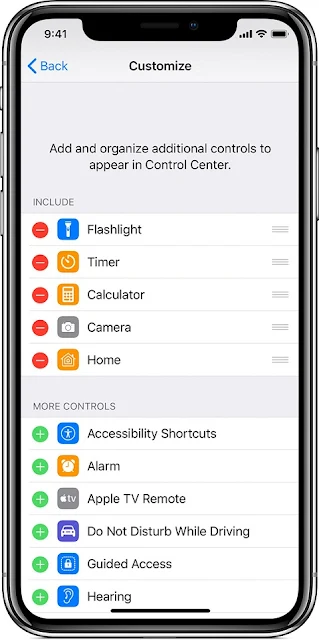customize control center