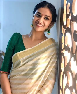 Keerthy Suresh in Saree with Cute and Awesome Lovely Smile 4