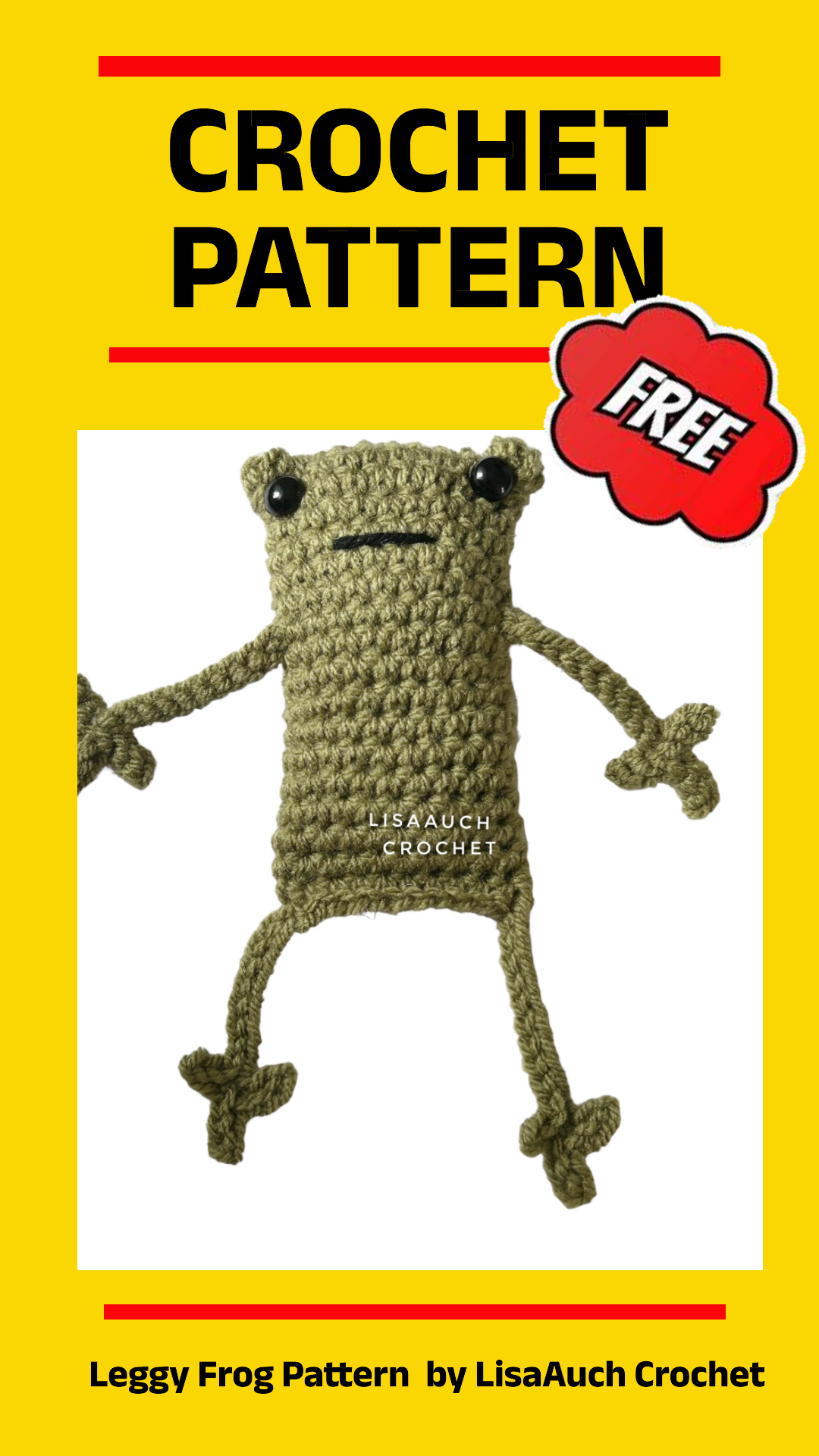 leggy frog crochet pattern free easy crochet frog pattern simple frog crochet pattern Leggy Frog Crochet Pattern FREE Tutorial Easy Crochet Projects