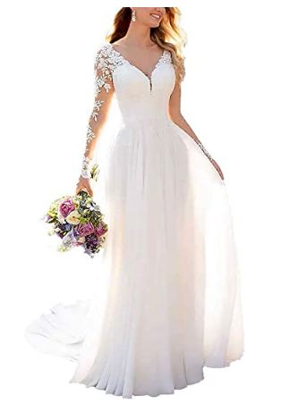 Long Sleeve Wedding Dresses for Bride 2021 - Wedding---Dress