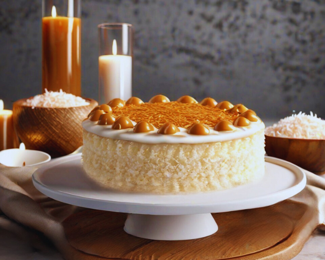 Bolo de Coco com Recheio de Doce de Leite