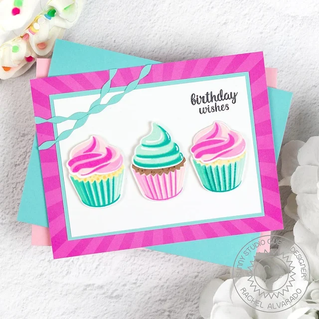 Sunny Studio Stamps: Scrumptious Cupcakes Birthday Card by Rachel Alvarado