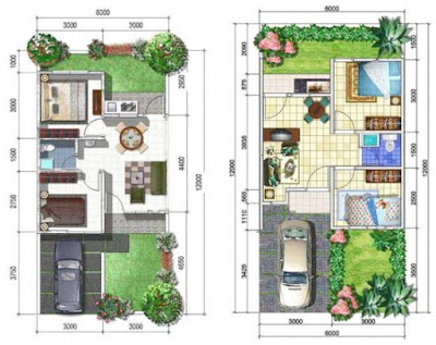 Denah Rumah Minimalis 2 Lantai Sederhana