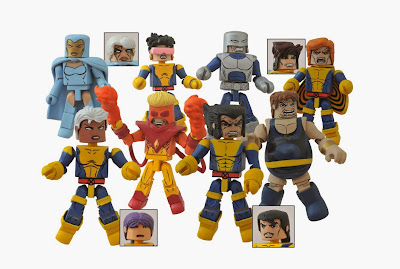 X-Men Strike Force vs. Freedom Force Marvel Minimates Series 60 - Destiny, Storm (with Psylocke parts), Jubilee, Pyro, Wolverine (with Forge parts), Avalanche, Blob & Banshee (with Gambit parts)