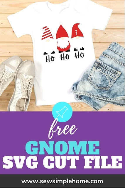 Show your holiday whimsical side with this free Christmas gnome svg cut file.