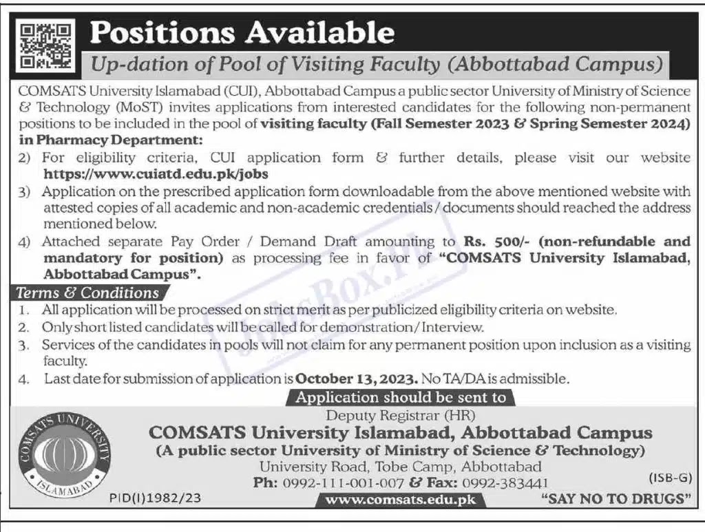 COMSATS University Jobs 2023 | Islamabad