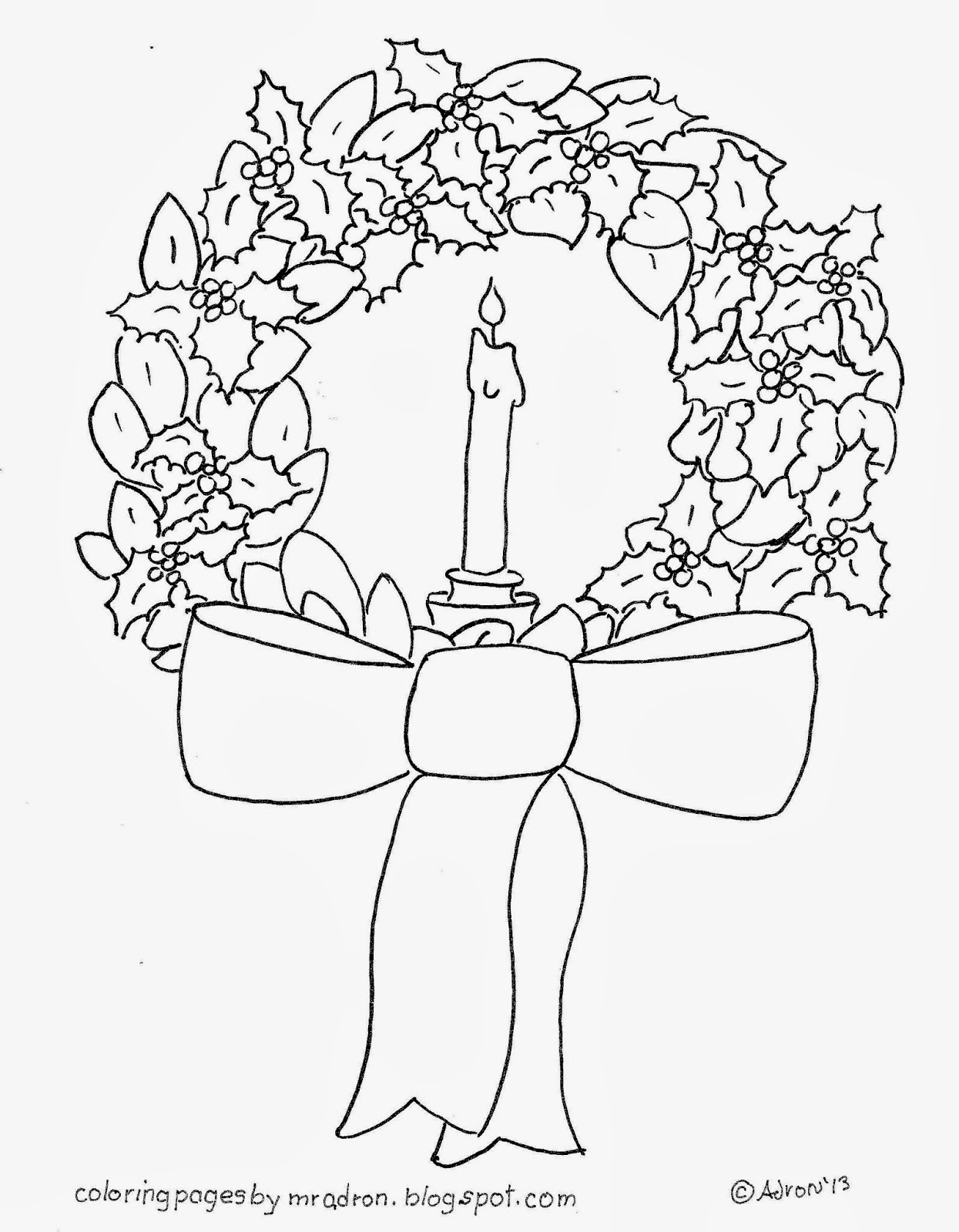 Christmas Bow Coloring Page