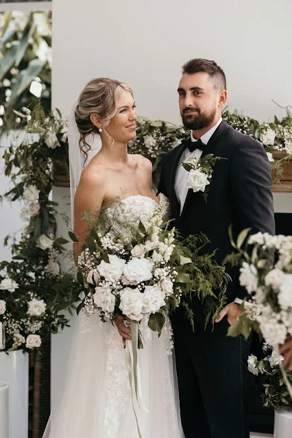 white floral wedding inspiration brisbane weddings october falls photography