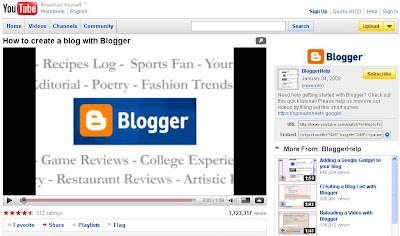 put youtube video on blog