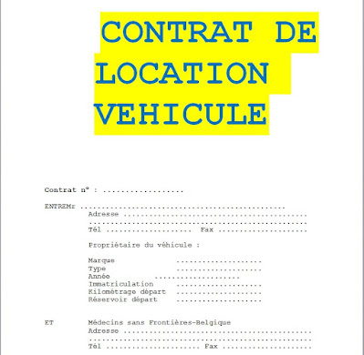 Exemple De Modele De Contrat De Location De Vehicule En Word Cours Btp