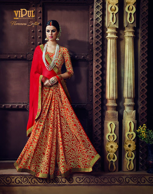 uy Online Party Wear Saree Collection Vipul Fashion at Wholesale Price