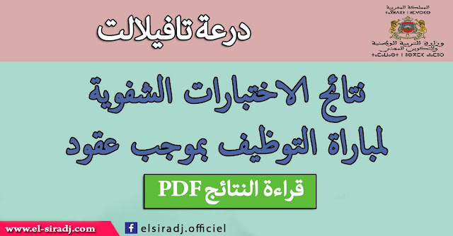 لوائح الناجحين في الاختبار الشفوي في مباراة التوظيف بموجب عقود مع جهة  درعة تافيلالت