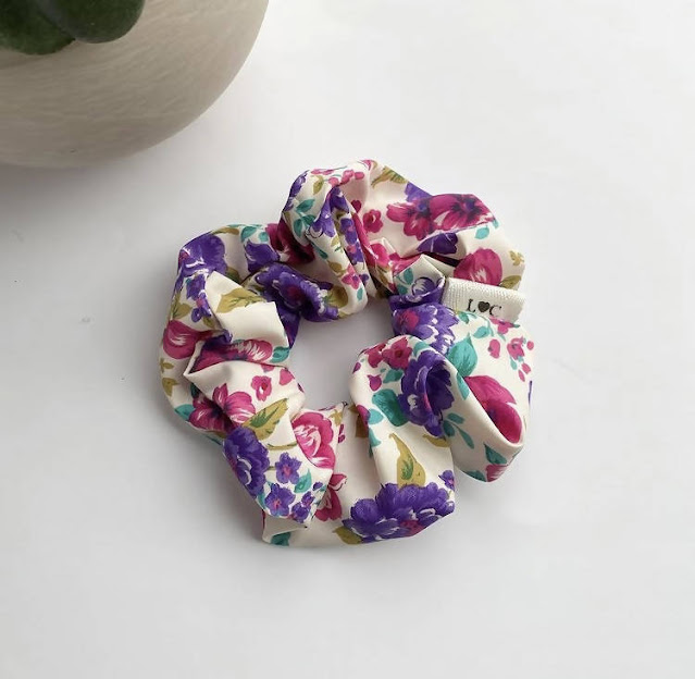 Silky Floral Scrunchie from Live Love Craft