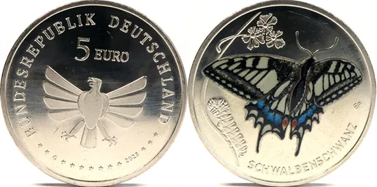 Germany 5 euro 2023 - Swallowtail butterfly