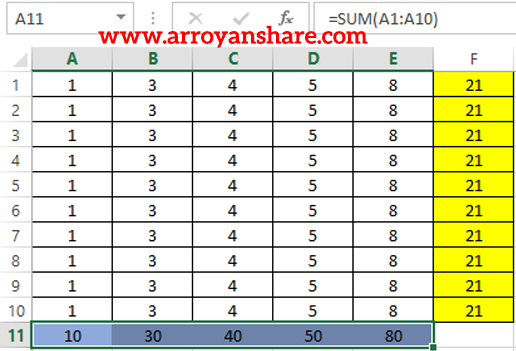 Cara Menggunakan Autosum di Excel 2007 