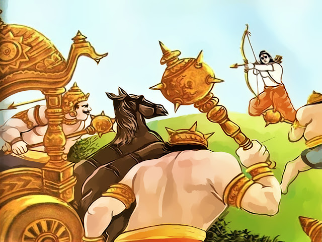 Rama fights with Khara and Dushana
