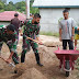 Satgas Pamtas RI-Malaysia Yonif Mekanis 643/Wns Bersama Warga Karya Bhakti Bangun Gereja Di Perbatasan.*