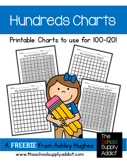 FREE Hundreds Chart Printables from Ashley Hughes