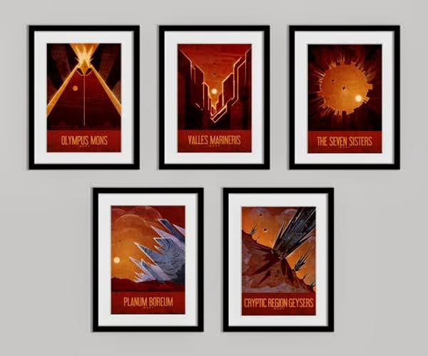 The Mars Travel Poster Set