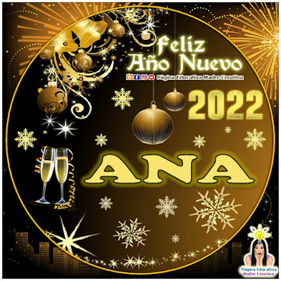 Nombre ANA por Año Nuevo 2022 - Cartelito