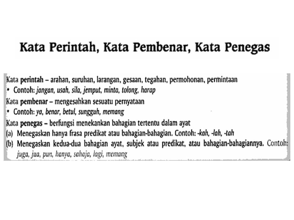 Sosiolinguistik Melayu Kata penegas  