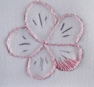 flower, petal, embroidery, stitching, thread painting, needle painting, silk shading