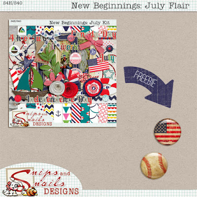 New Beginnings: July Flair Freebie Digital Scrapbook