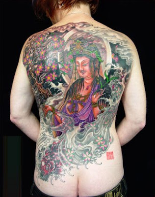 Buddha Tattoo on His Back