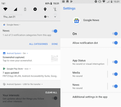 Turn off Google notifications Android