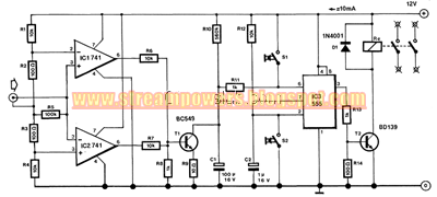 Audio Controlled Mains Switch Circuit diagram
