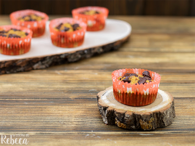 Magdalenas saludables de calabaza con chocolate