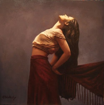 Hamish Blakely pinturas estilo clássico corpos realistas mulheres de costas ombros sensual