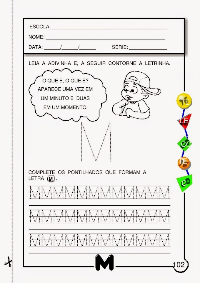 Atividades com a letra M para Educação Infantil