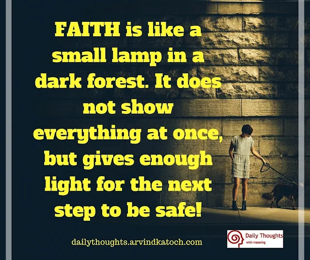 FAITH, lamp, dark, forest, Daily Thought, Image, step, safe, 