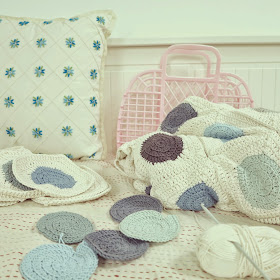 byHaafner, crochet, work in progress, blanket, circles,