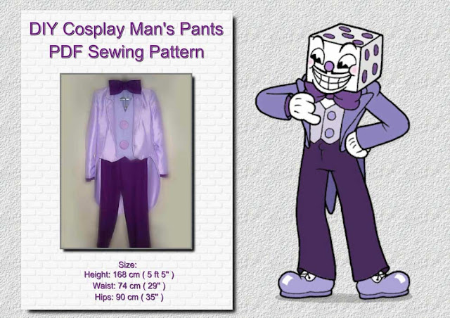 pattern, sewing, man, cosplay, pants, vest, DIY,