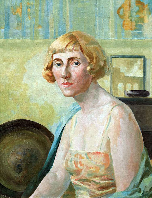 Maud Sumner, Self Portrait, Portraits of Painters, Maud Frances Eyston Sumner, Fine arts, Portraits of painters blog, Paintings of Maud Sumner, Painter Maud Sumner