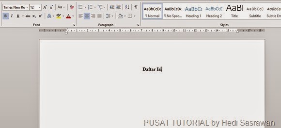 Tutorial Membuat Daftar Isi Dengan Microsoft Office Word 2