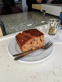 Walnut cake break on the Fira to Oia hike