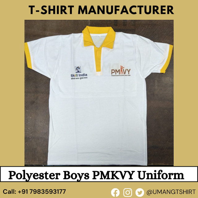 Pradhan Mantri Kaushal Vikas Yojna #PMKVY T-Shirt, #Pradhanmantri Kausal Vikas Yojna Uniform, PMKVY Yellow And White #cap  With Logo and DDU GKY #Uniform .