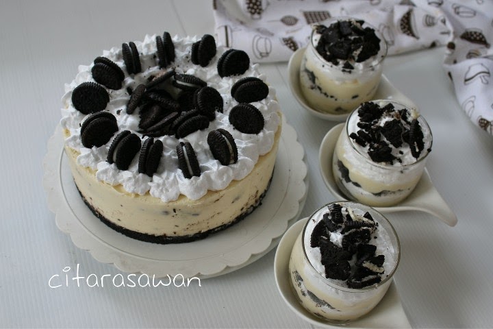 Kek Keju Oreo Dingin / No Bake Oreo Cheesecake ~ Resepi 