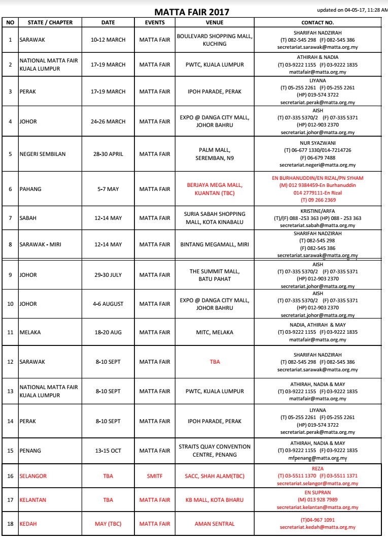 Jadual Tarikh Br1m 2018 - Dbr1m