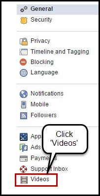 facebook videos settings