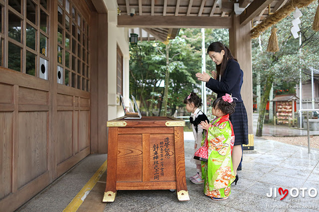 名古屋市の針名神社で七五三出張撮影