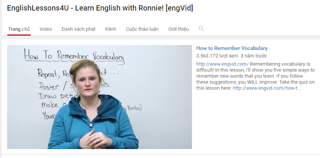 Học tiếng Anh tại Learn English with Ronnie