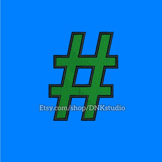Hashtag Symbol Embroidery Design