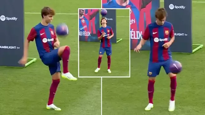 Joao Felix stuns fans with his Barcelona presentation following his transfer, it's gone viral