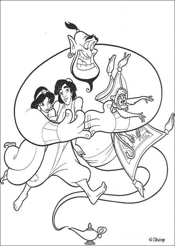 Download aladdin disney coloring page print | Fantasy Coloring Pages