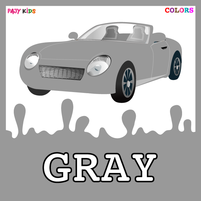 تعلم الالوان بالانجليزي لرياض الأطفال - بطاقة اللون الرمادي (Gray)